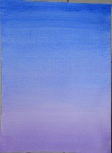 1 - Wet Blue Ultramarine over a  dry violet wash