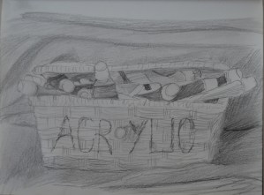 4 Fourth Sketch Acrylics in Wicker Basket