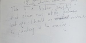 6 - 2nd Pencil Sketch in my Apartment - Notes