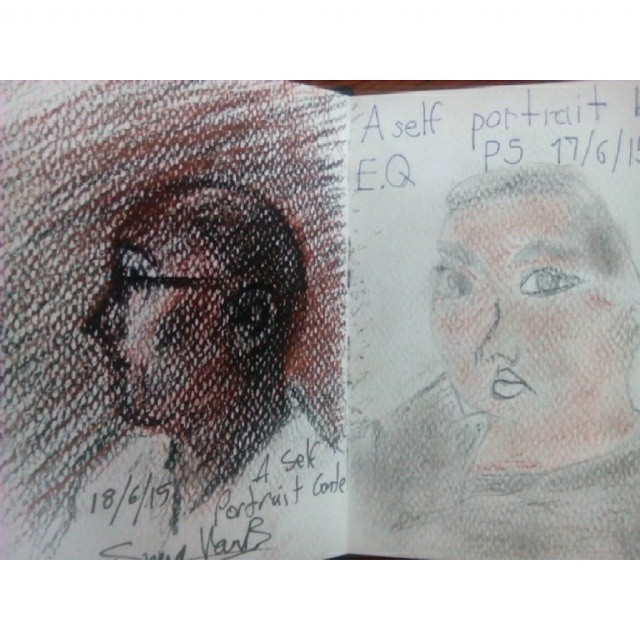 conte pencil next to kids conte