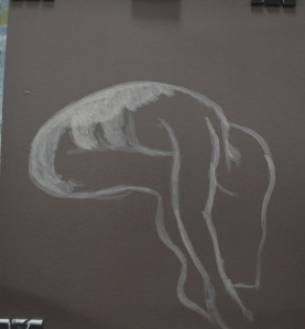 Drawing with a light mix on Burnt Umber