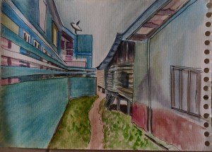 4 Koh Lan in Pen and Watercolour